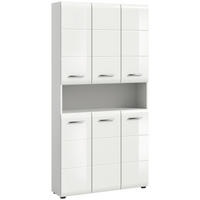 Mehrzweckschrank Ice weiß weiß Hochglanz B/H/T: ca. 90x185x30 cm Ice - weiß (90,00/185,00/30,00cm) - xonox.home