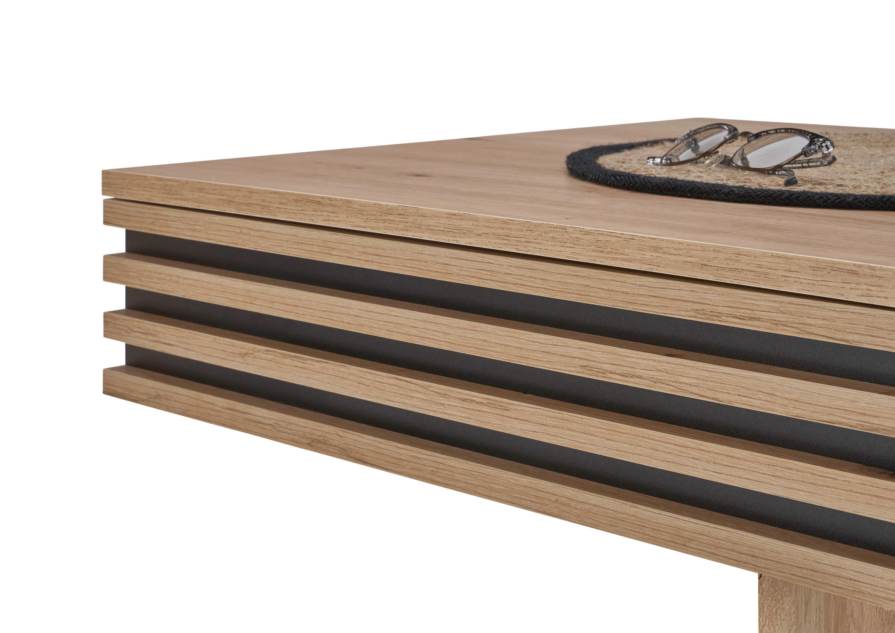 Couchtisch Luara Eiche Artisan Nachbildung B/H/T: ca. 110x44x60 cm Luara - Eiche/schwarz (110,00/44,00/60,00cm)