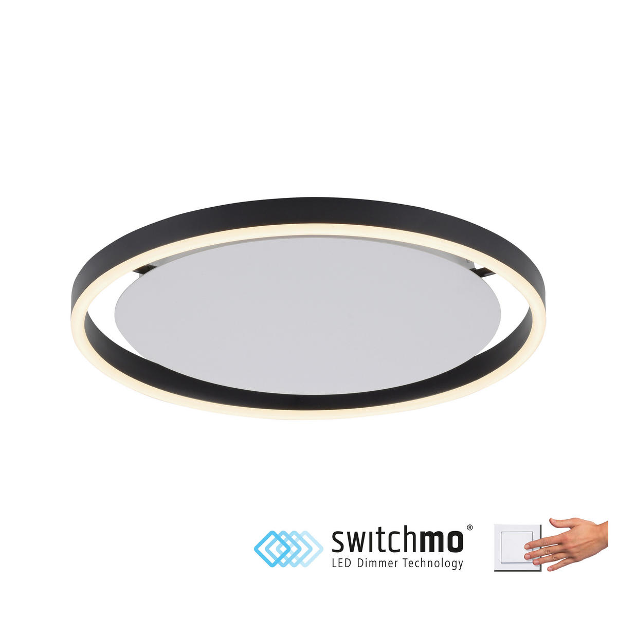 Just Light LED-Deckenleuchte RITUS 15391-13 weiß anthrazit Metall H/D: ca. 5,3x39,3 cm 1 Brennstellen RITUS - weiß/anthrazit (39,30/5,30cm) - Just Light