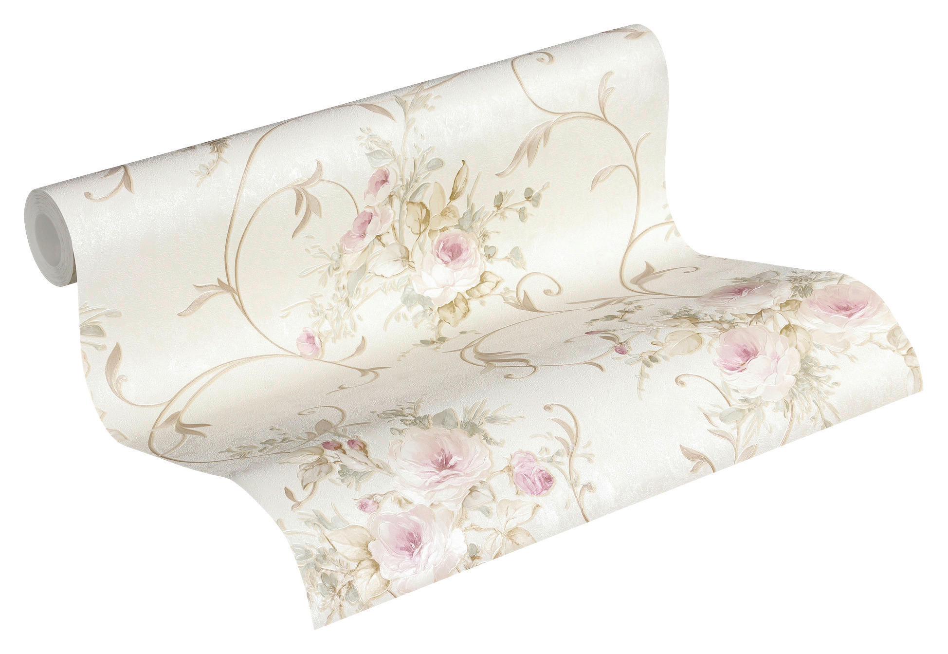 A.S.Création Vliestapete grün rosa creme B/H/D: ca. 53x1005x7,4 cm Vliestapete - creme/grün (7,40/1005,00cm) - A.S.Creation