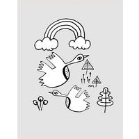 Komar Poster Scribble Birdy Tiere B/L: ca. 30x40 cm Scribble Birdy - (30,00/40,00cm) - Komar