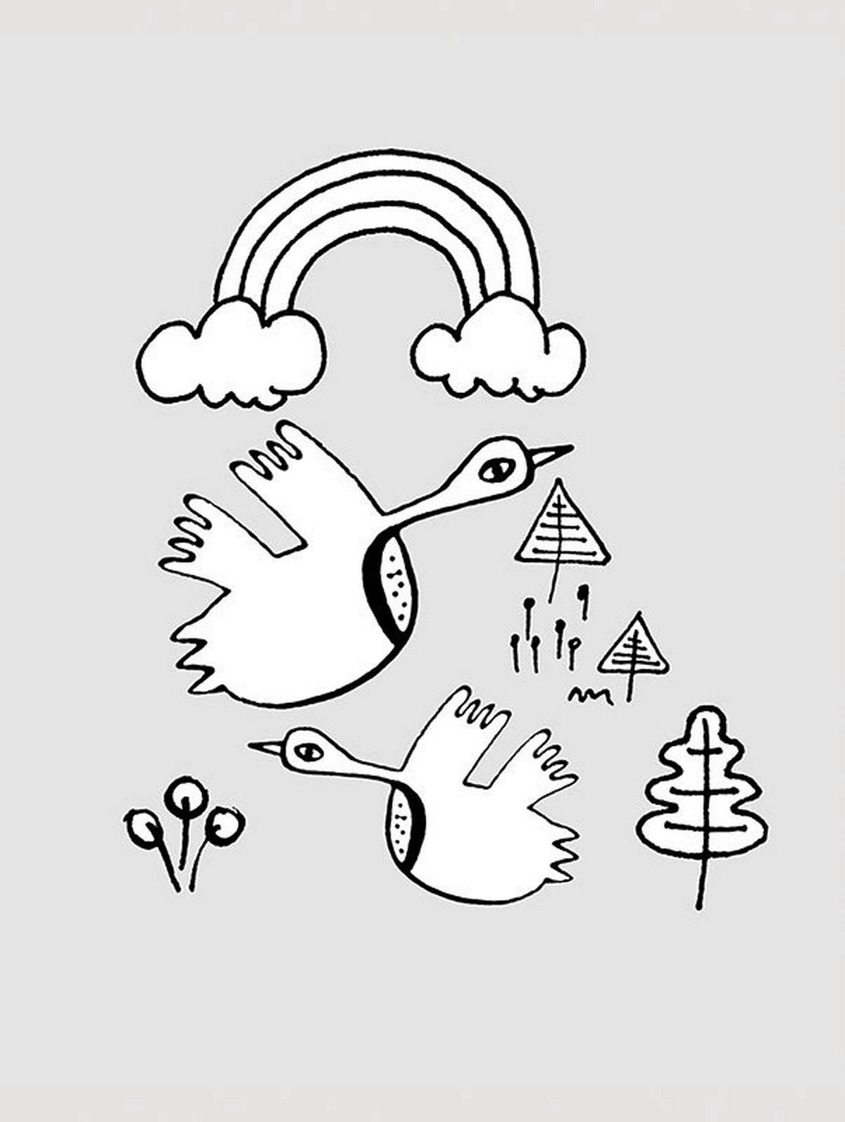 Komar Poster Scribble Birdy Tiere B/L: ca. 30x40 cm Scribble Birdy - (30,00/40,00cm) - Komar