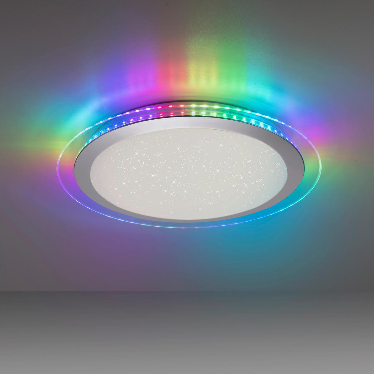 Just Light LED-Deckenleuchte CYBA 15411-21 klar silber Kunststoff Metall H/D: ca. 8x45 cm 2 Brennstellen CYBA - klar/silber (45,00/8,00cm) - Just Light