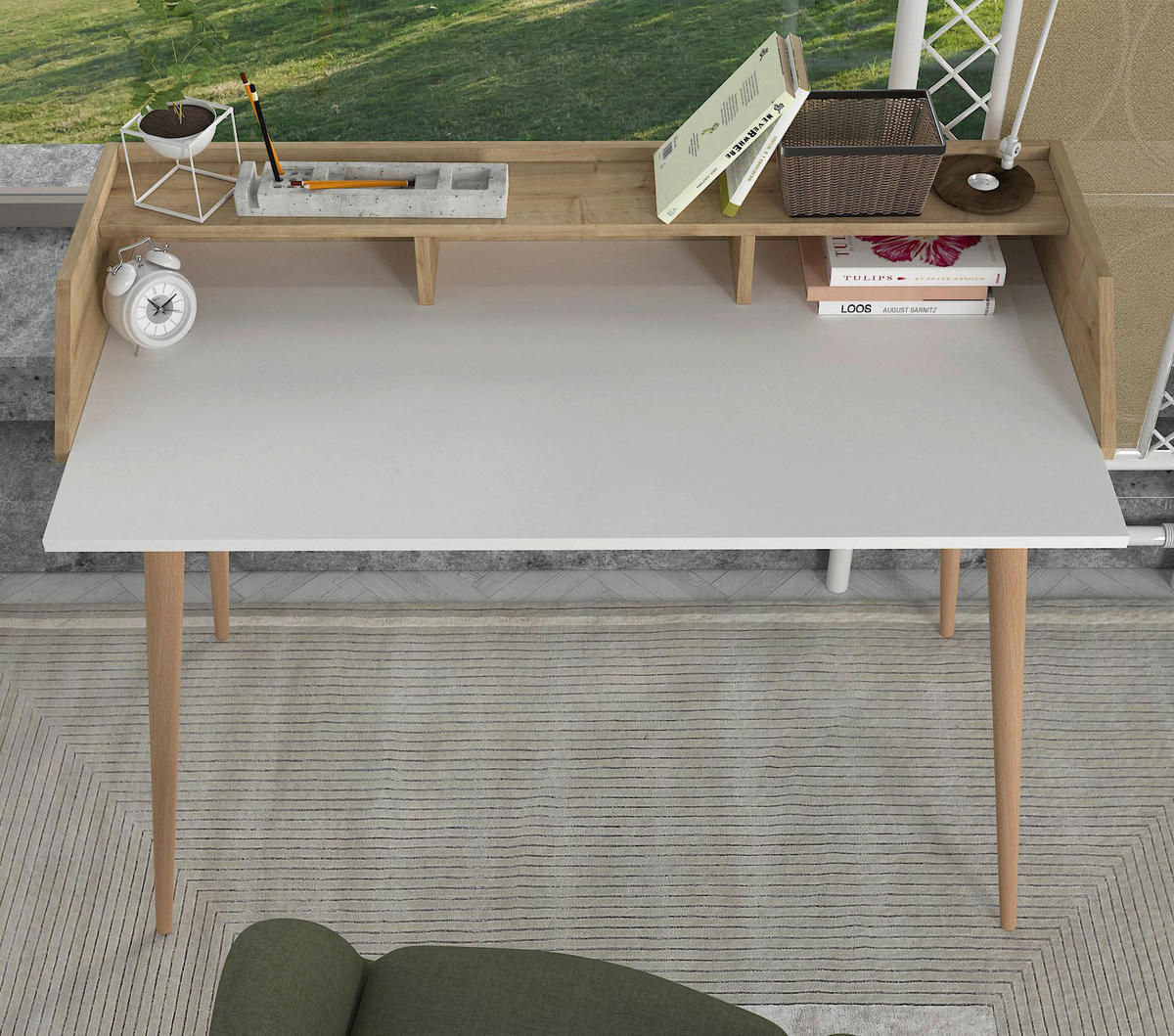 Schreibtisch Vitalis Saphir weiß B/H/T: ca. 120x89x60 cm Vitalis - Saphir/weiß (120,00/89,00/60,00cm) - moebel17