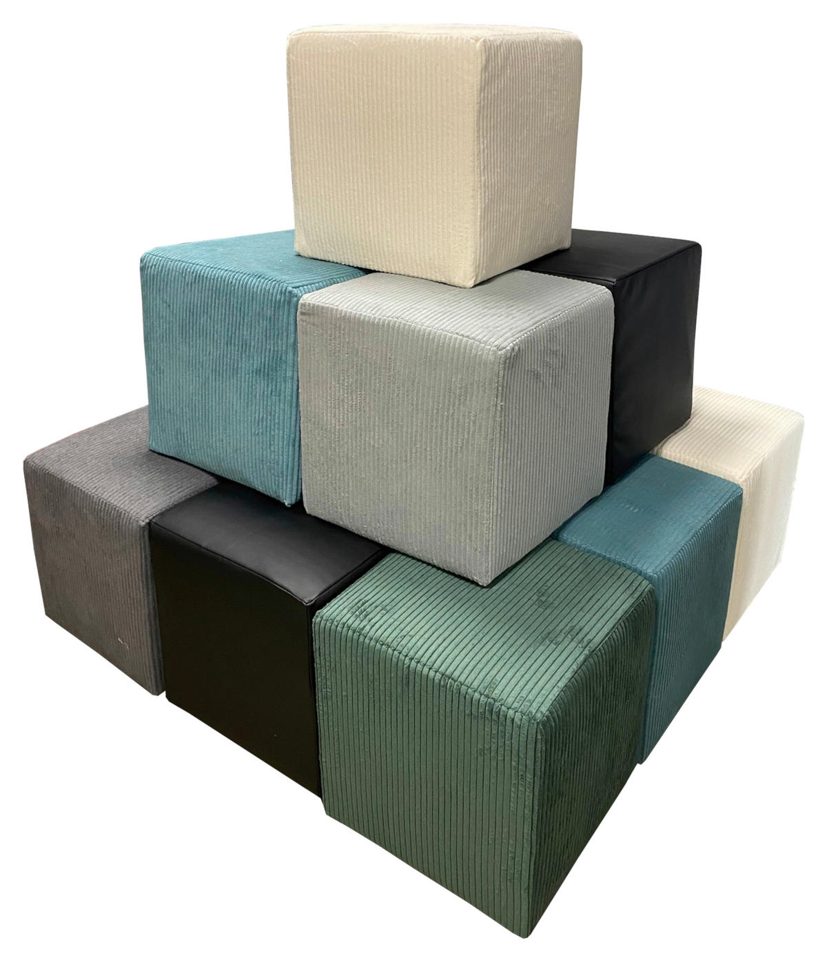 Hocker Tok Lagos weiß schwarz Kunststoff Styropor Schaumstoff Kord B/H/T: ca. 45x42x45 cm Tok Lagos - weiß/schwarz (45,00/42,00/45,00cm)