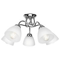 Lamkur Deckenleuchte MIRANDA 43609 Chrom Glas Metall H/L: ca. 31x60 cm E27 5 Brennstellen Miranda - Chrom (60,00cm) - Lamkur