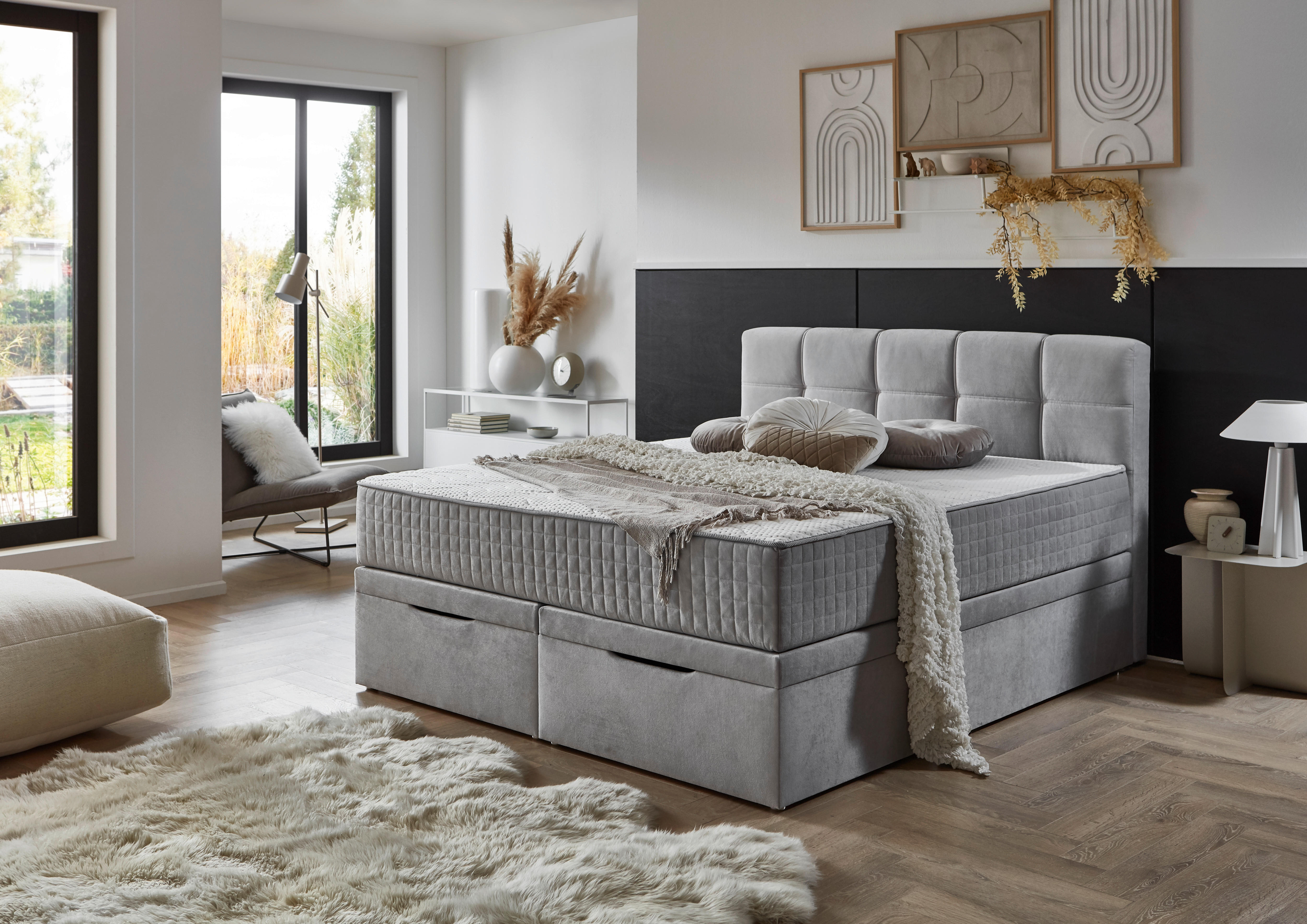 Boxbett Lugano silber Lugano - silber (180,00/144,00/213,00cm)