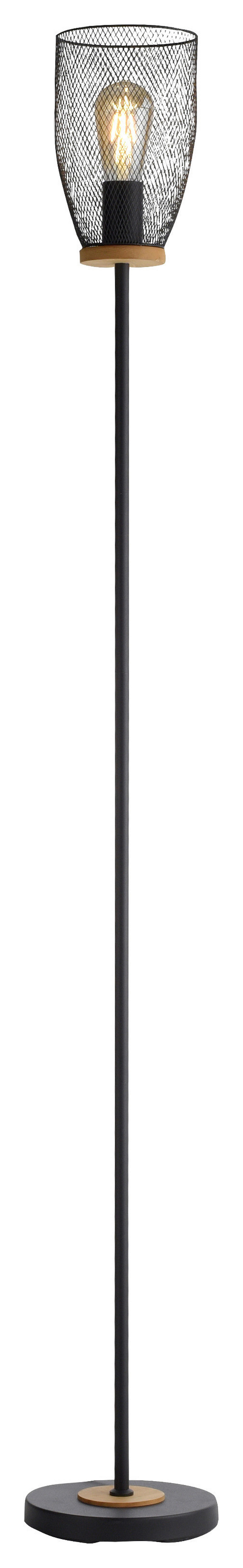 Just Light Stehleuchte TAMIS 15195-79 schwarz natur Holz Metall H/D: ca. 155x20 cm E14 1 Brennstellen TAMIS - natur/schwarz (20,00/155,00cm) - Just Light