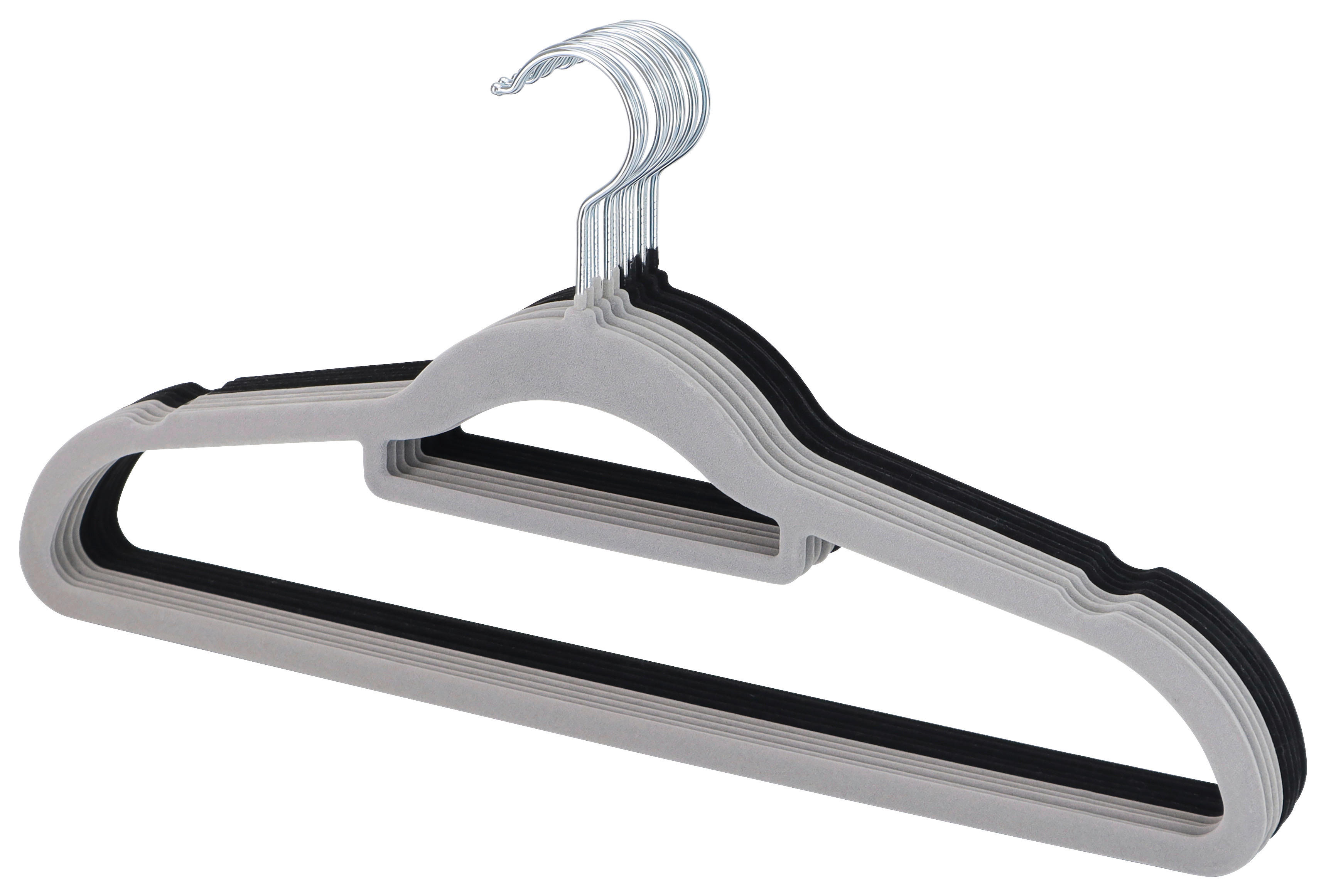 Kleiderbügel grau Kunststoff Kleiderbügel_10tlg. - schwarz/grau