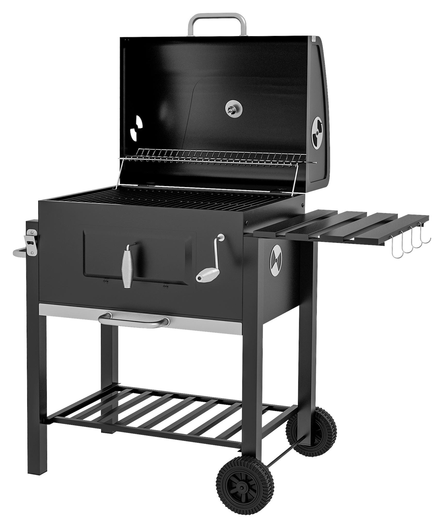 Outsunny Holzkohlegrill Edelstahl B/H/L: ca. 65x108x113 cm Holzkohlegrill - schwarz (113,00/65,00/108,00cm) - Outsunny