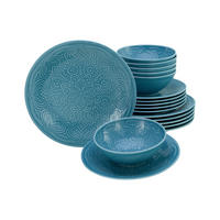 CreaTable Tafelservice Orient Mandala aqua Porzellan 18 tlg. Orient Mandala - aqua - CreaTable