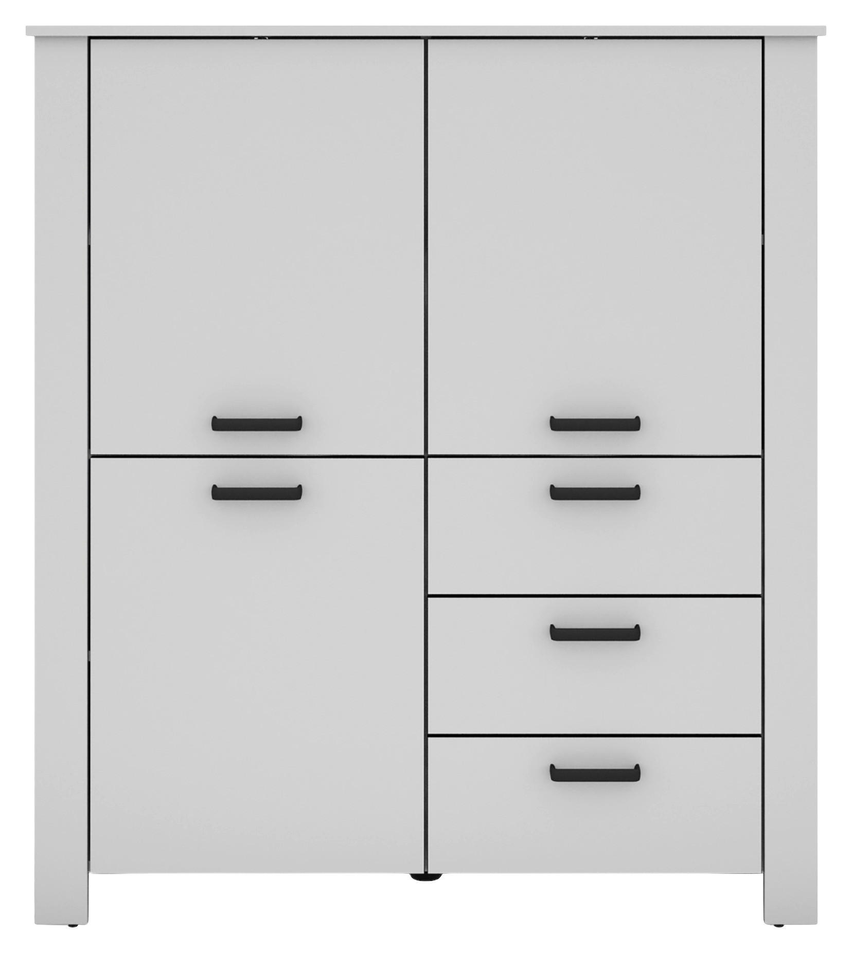 Highboard FARO weiß schwarz B/H/T: ca. 120x137x40 cm FARO - weiß/schwarz (120,00/137,00/40,00cm) - byLIVING