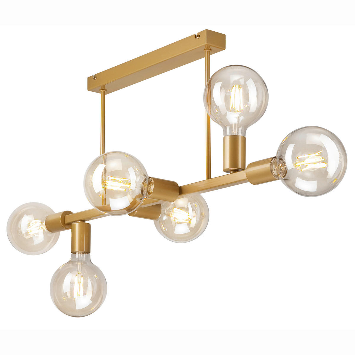 Lamkur Deckenleuchte gold Stahl B/H/L: ca. 73x39x73 cm E27 6 Brennstellen ASTRID - gold (73,00/73,00/39,00cm) - Lamkur