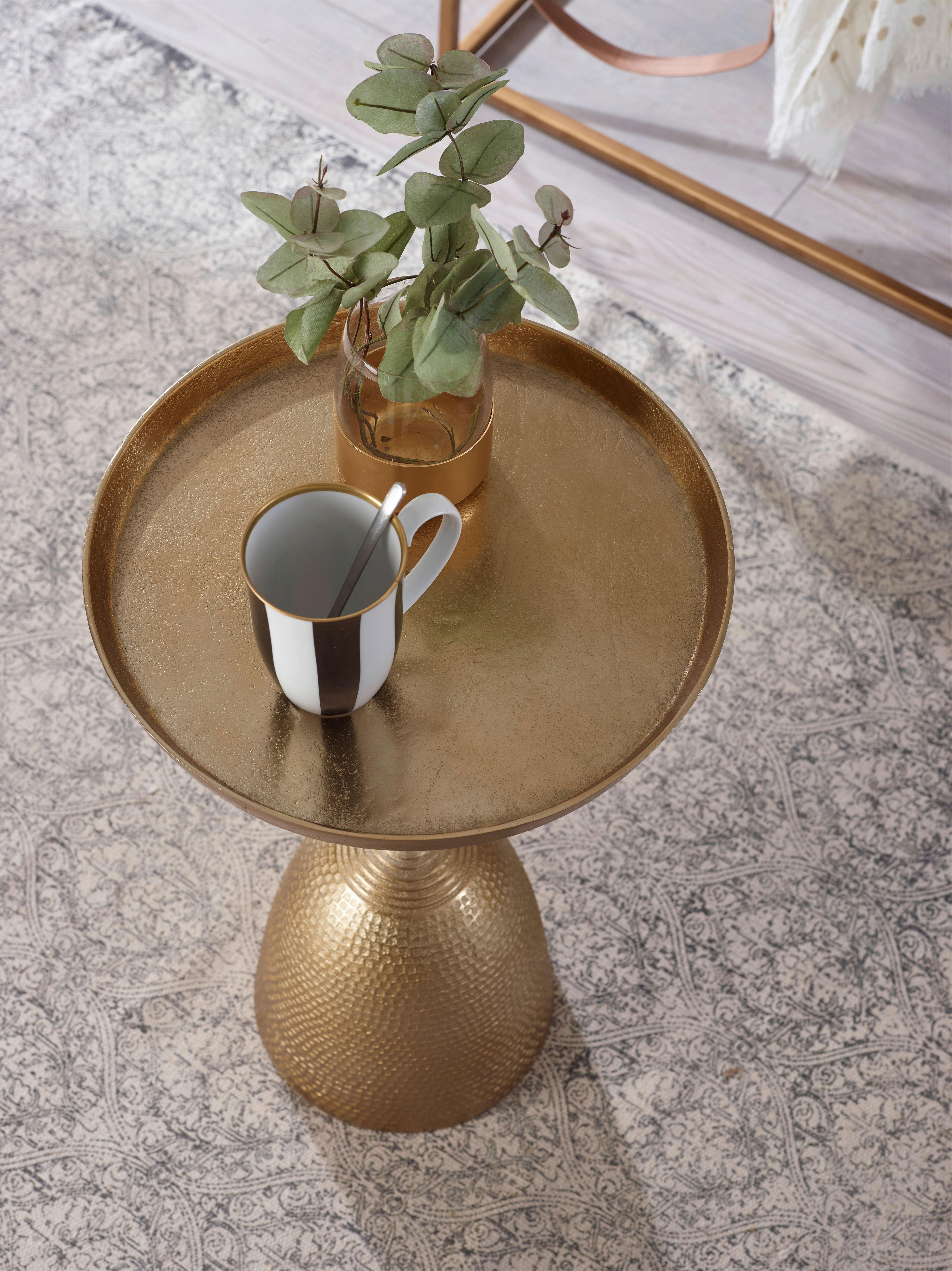 Beistelltisch gold B/H/T: ca. 33x53x33 cm Beistelltisch - gold (33,00/53,00/33,00cm) - Wohnling