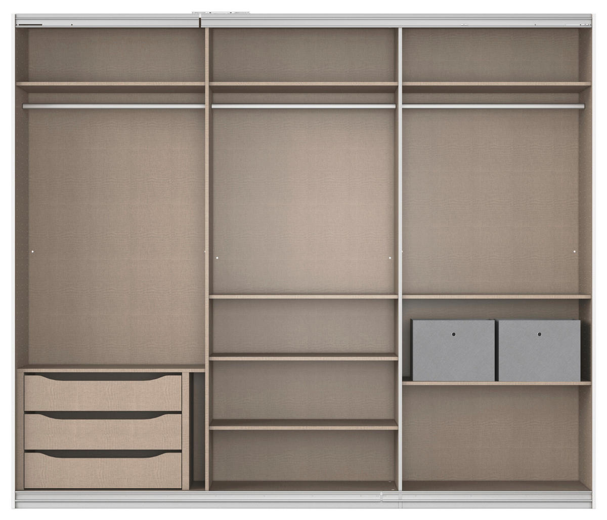 Kleiderschrank Kulmbach grau B/H/T: ca. 271x229x62 cm Kulmbach - Alu/grau (271,00/229,00/62,00cm)