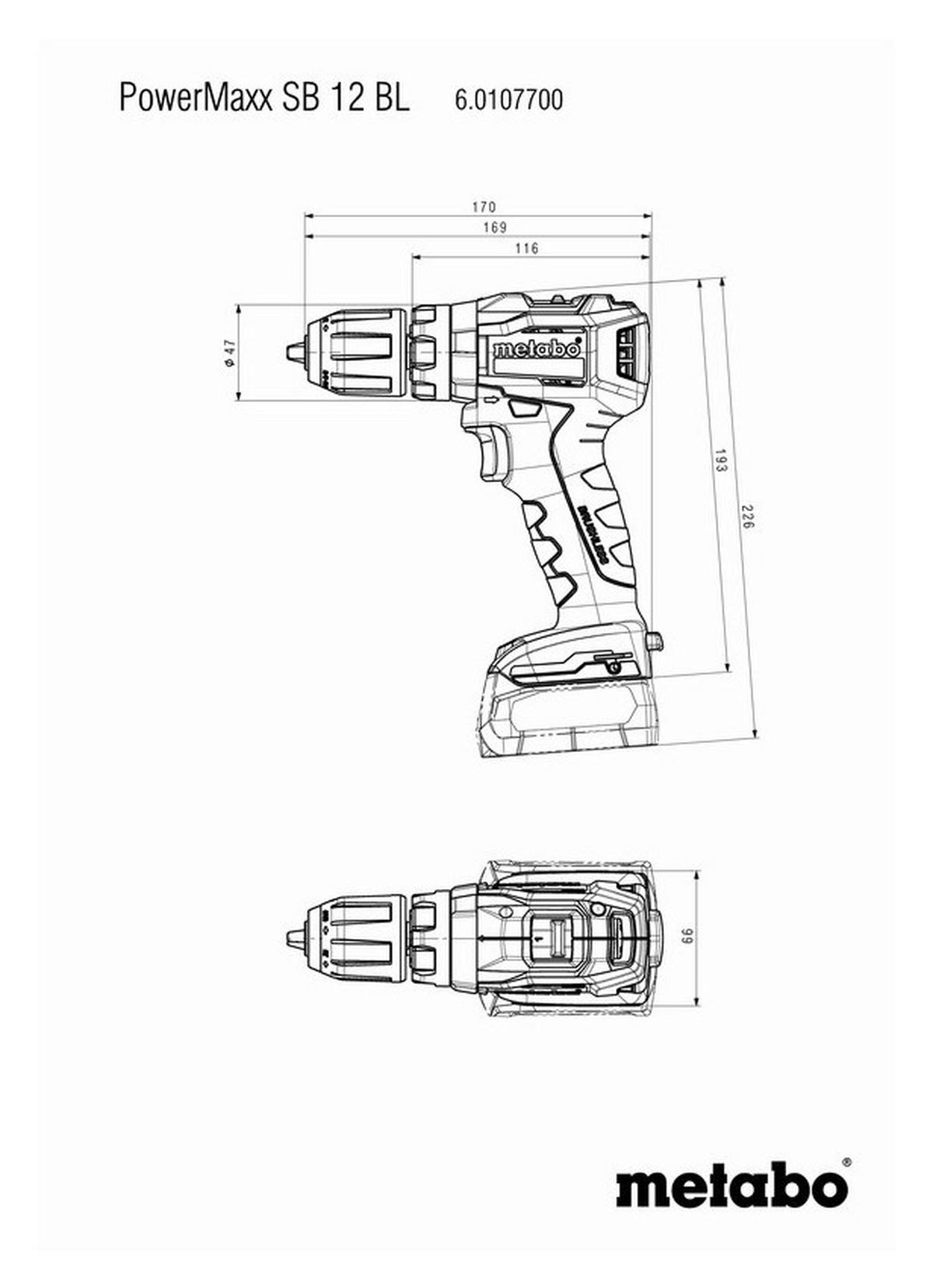 Metabo Akku-BohrschrauberPower-Maxx SB 12 BL Power-Maxx SB 12 BL Power-Maxx SB 12 BL - Metabo