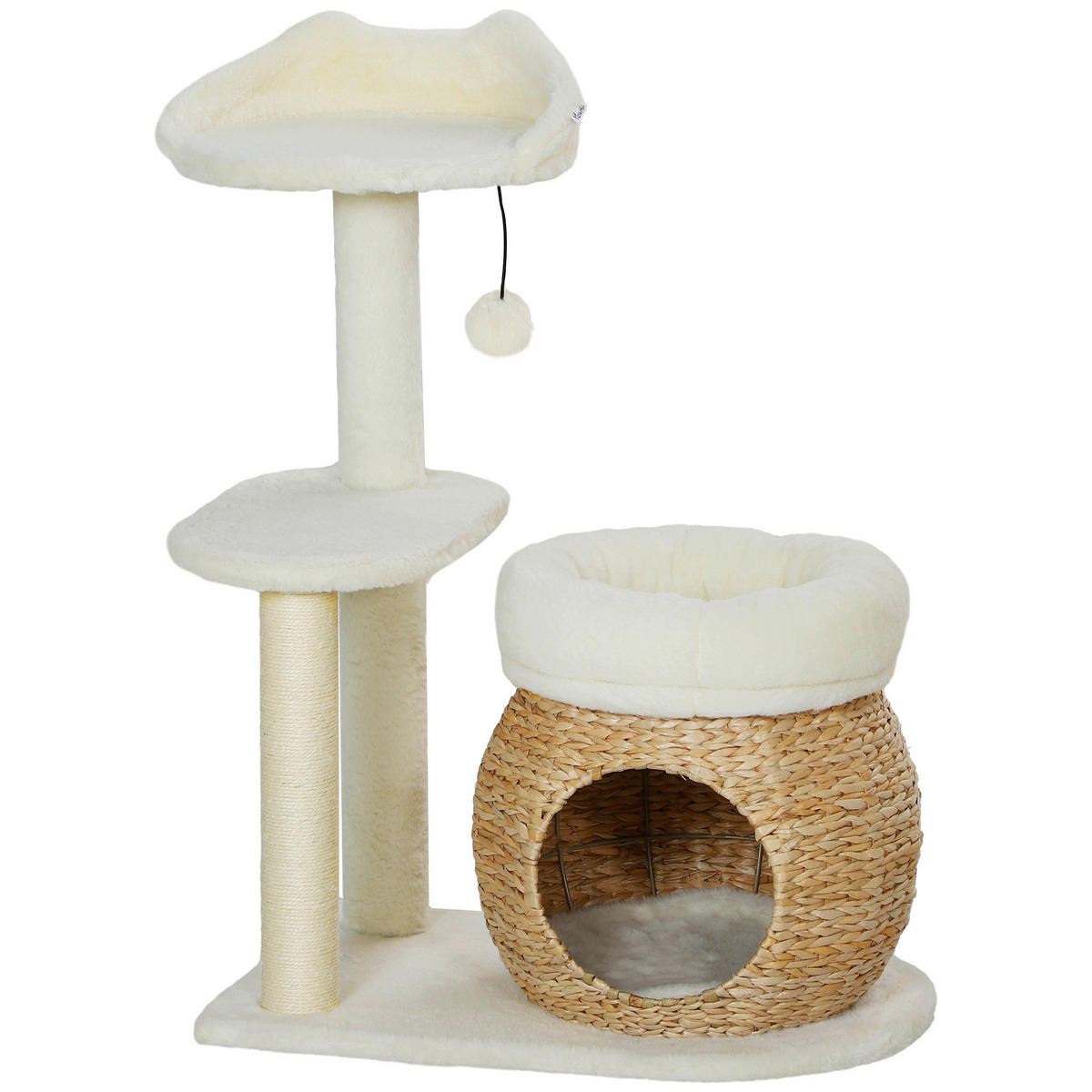 PawHut Kratzbaum cremeweiß Spanplatte B/H/L: ca. 40x79x60 cm Kratzbaum - cremeweiß (60,00/40,00/79,00cm) - PawHut