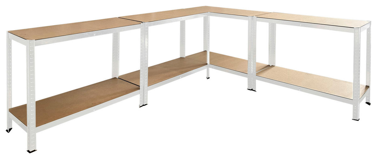 Schwerlaststeckregal 2er-Set weiß B/H/T: ca. 160x160x40 cm Schwerlaststeckregal 160x160x40cm W - weiß (160,00/160,00/40,00cm)