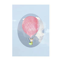 Komar Poster Happy Balloon Blue Luftballons B/L: ca. 50x70 cm Happy Balloon Blue - (50,00/70,00cm) - Komar