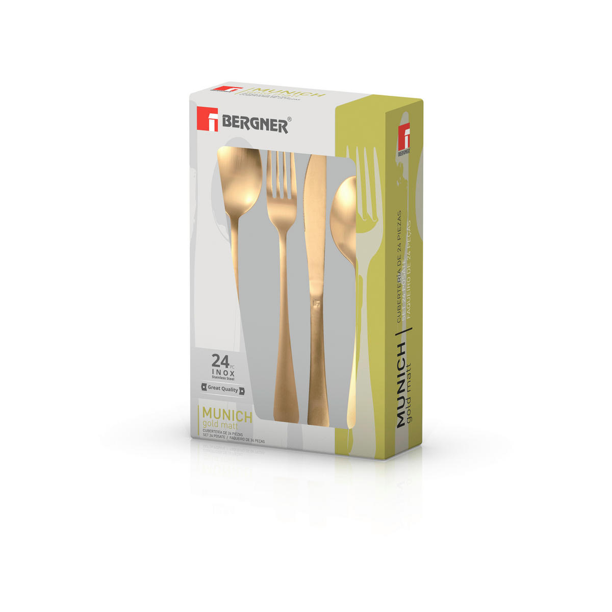 BERGNER Besteckset Munich gold matt gold Edelstahl 24 tlg. Munich gold matt - gold - BERGNER