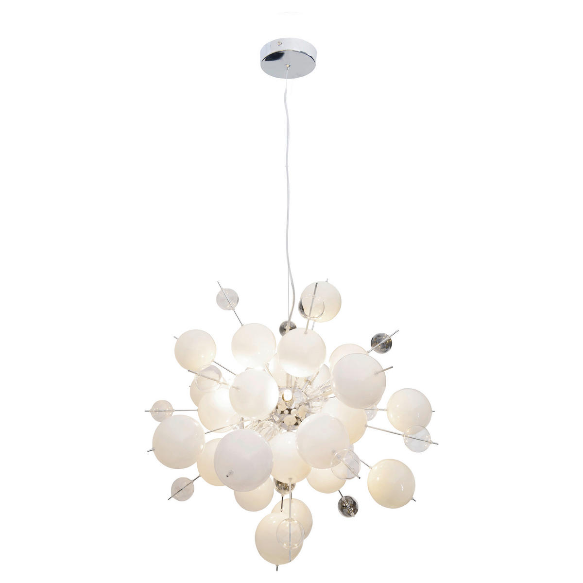 Näve Leuchten Pendelleuchte 7026423 weiß Metall Glas B/H/T: ca. 65x150x65 cm G9 10 Brennstellen Explosion - weiß (65,00/150,00/65,00cm) - Näve Leuchten