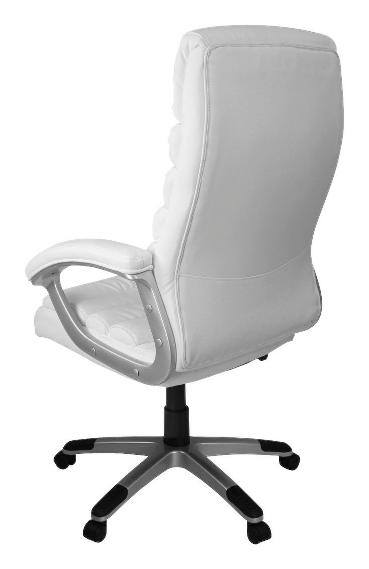 Drehstuhl weiß Kunstleder Bürostuhl Valencia - weiß (60,00/125,00/60,00cm) - Amstyle