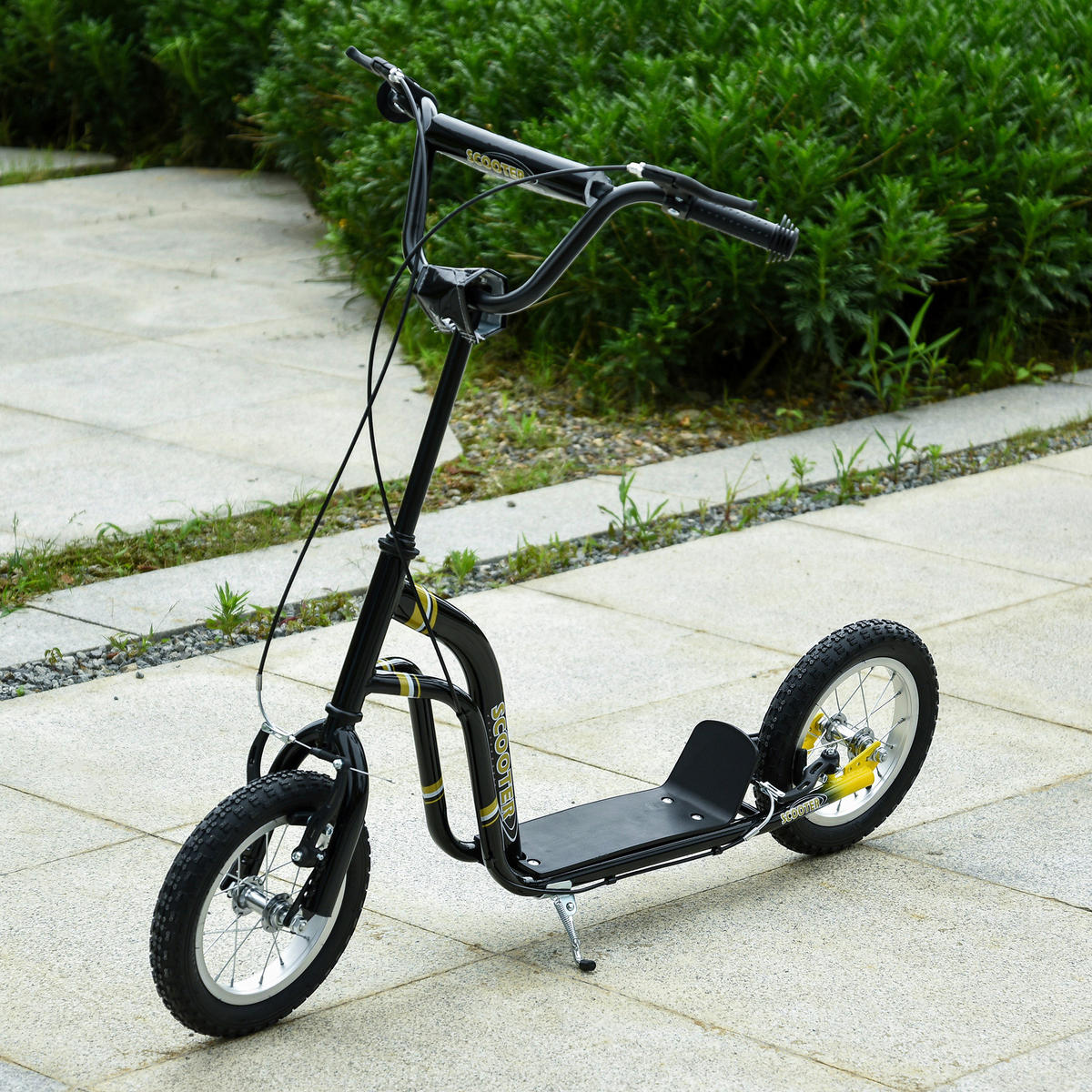 HOMCOM Tretroller schwarz Tretroller - schwarz (120,00/58,00/85,00cm) - HOMCOM