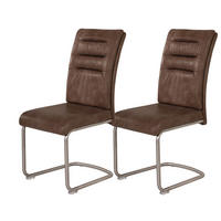 Schwingstuhl Paula 2er Set braun Vintage Microfaser B/H/T: ca. 45x102x65 cm Paula 2er Set - braun (45,00/102,00/65,00cm) - Hela