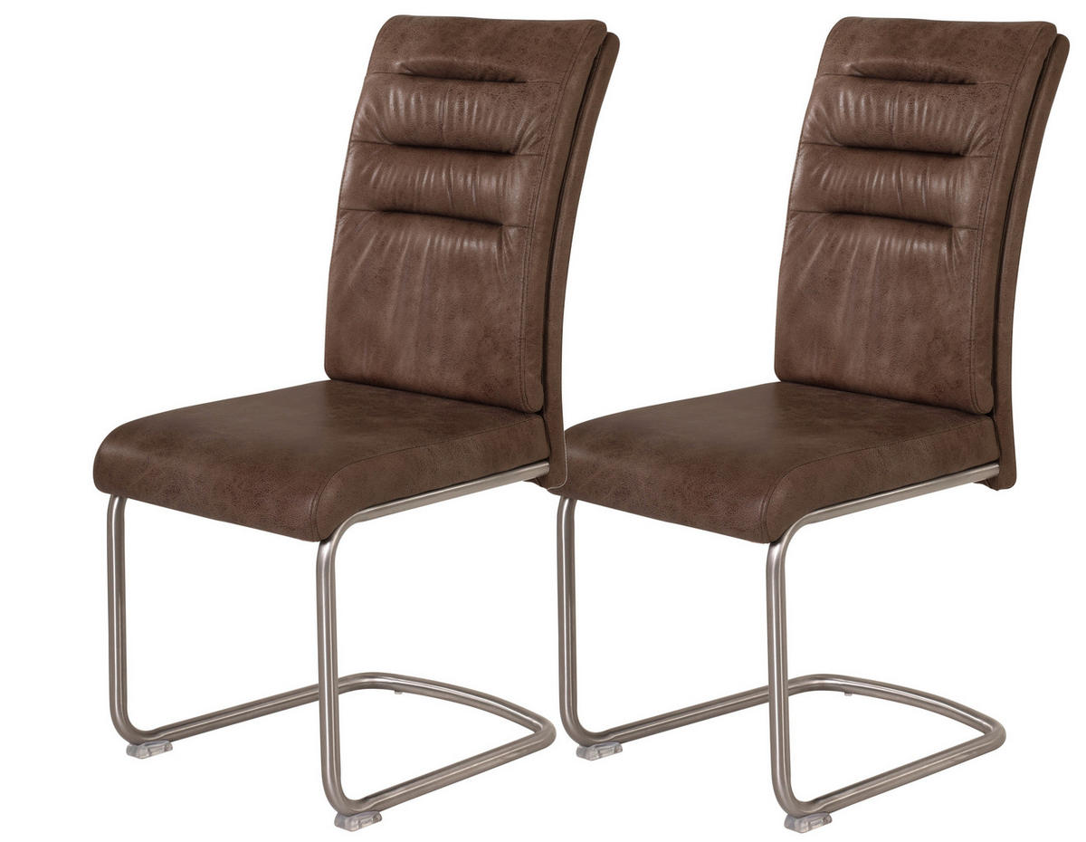 Schwingstuhl Paula 2er Set braun Vintage Microfaser B/H/T: ca. 45x102x65 cm Paula 2er Set - braun (45,00/102,00/65,00cm) - Hela