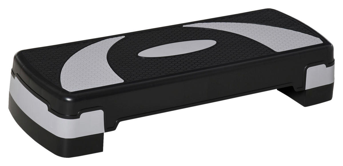 HOMCOM Steppbrett schwarz Kunststoff B/H/L: ca. 31x20x80 cm Steppbrett - schwarz/grau (80,00/31,00/20,00cm) - HOMCOM