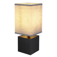 GLOBO Tischleuchte schwarz Holz B/H/T: ca. 12x30x12 cm E27 1 Brennstellen VALENTINO - schwarz (12,00/30,00/12,00cm) - GLOBO