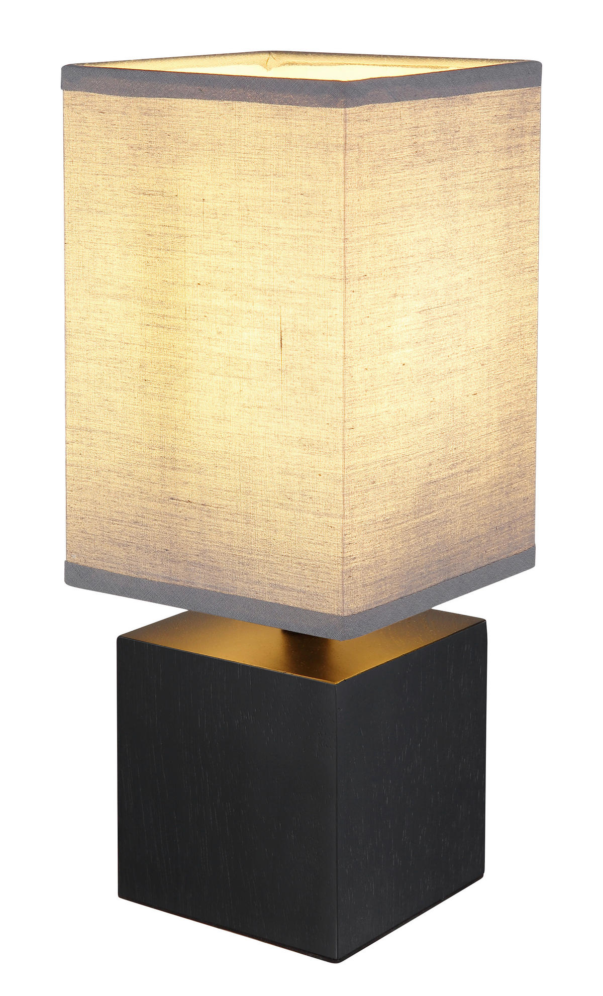 GLOBO Tischleuchte schwarz Holz B/H/T: ca. 12x30x12 cm E27 1 Brennstellen VALENTINO - schwarz (12,00/30,00/12,00cm) - GLOBO