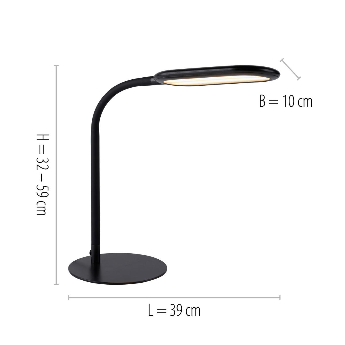 Just Light LED-Tischleuchte KELLY 14405-18 schwarz Kunststoff B/H/T: ca. 39x59,5x39 cm 1 Brennstellen KELLY - schwarz (39,00/59,50/39,00cm) - Just Light