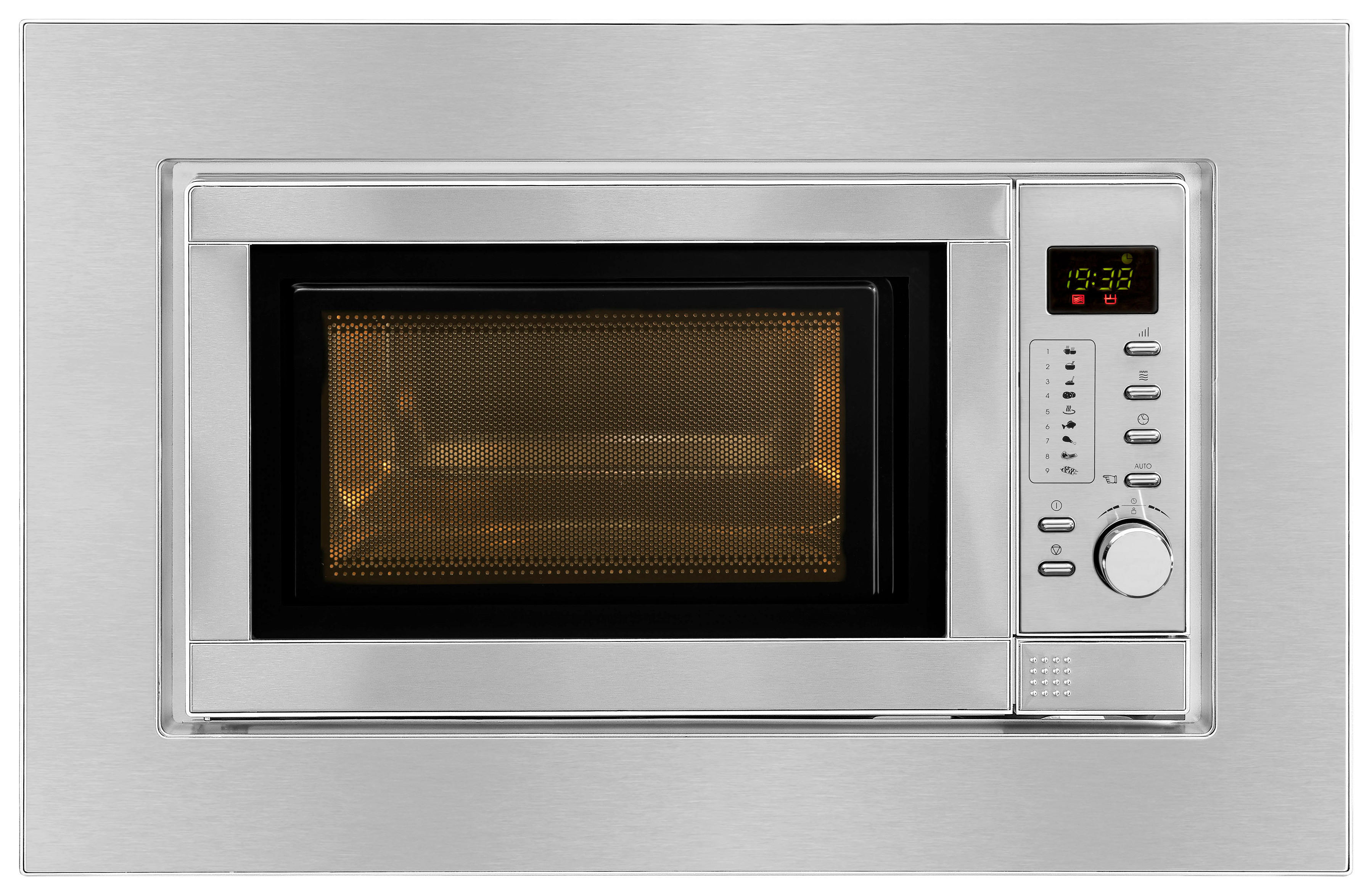 exquisit Einbaumikrowelle EMW 19-7 G Inox Inox B/H/T: ca. 45,2x29x33,5 cm EMW 19-7 G - Inox (45,20/29,00/33,50cm) - exquisit