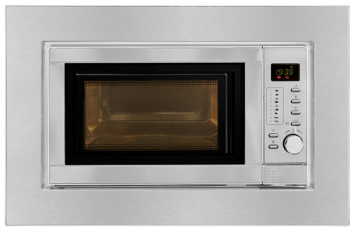 exquisit Einbaumikrowelle EMW 19-7 G Inox Inox B/H/T: ca. 45,2x29x33,5 cm EMW 19-7 G - Inox (45,20/29,00/33,50cm) - exquisit