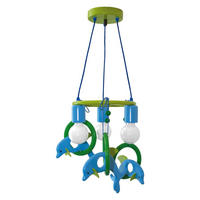 SPOT Light Pendelleuchte Dolphin 3011301 grün blau Kunststoff H/D: ca. 70x40 cm E27 3 Brennstellen Dolphin - blau/grün (40,00/70,00cm) - SPOT Light