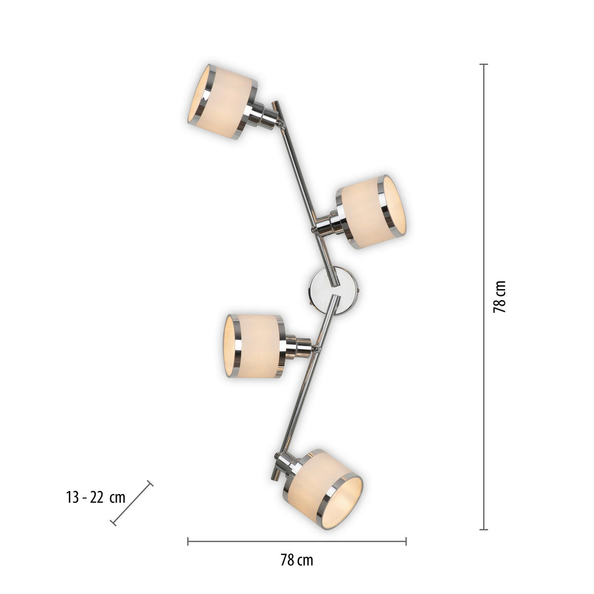 Just Light Spot ACCOR 15374-17 ACCOR - weiß/Chrom (78,00/78,00/22,00cm) - Just Light