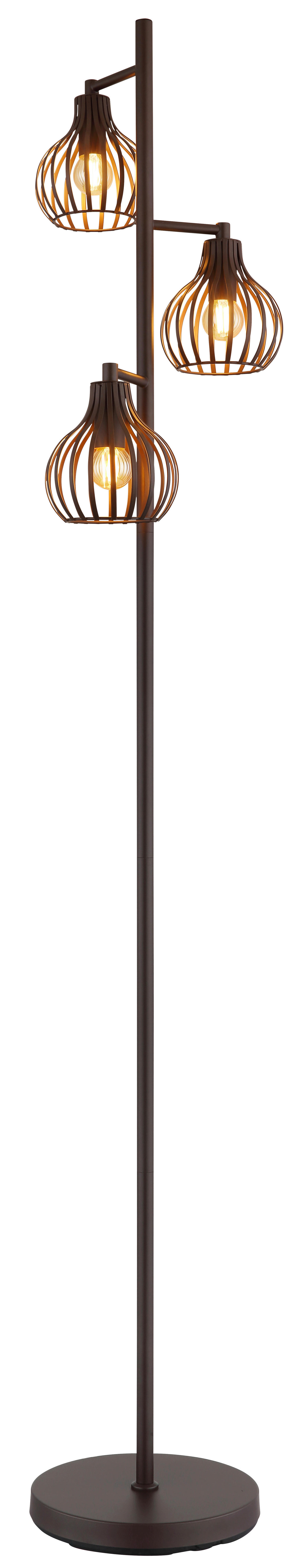 GLOBO Stehleuchte rostfarbig Metall H/D: ca. 161x31 cm E14 3 Brennstellen MATEO - rostfarbig (31,00/161,00cm) - GLOBO