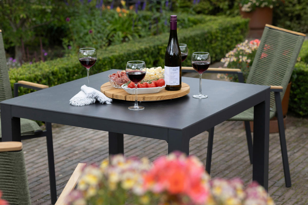 deVries Tisch Dining grau Aluminium B/H/L: ca. 90x76x90 cm Tisch Dining - grau (90,00/90,00/76,00cm) - deVries
