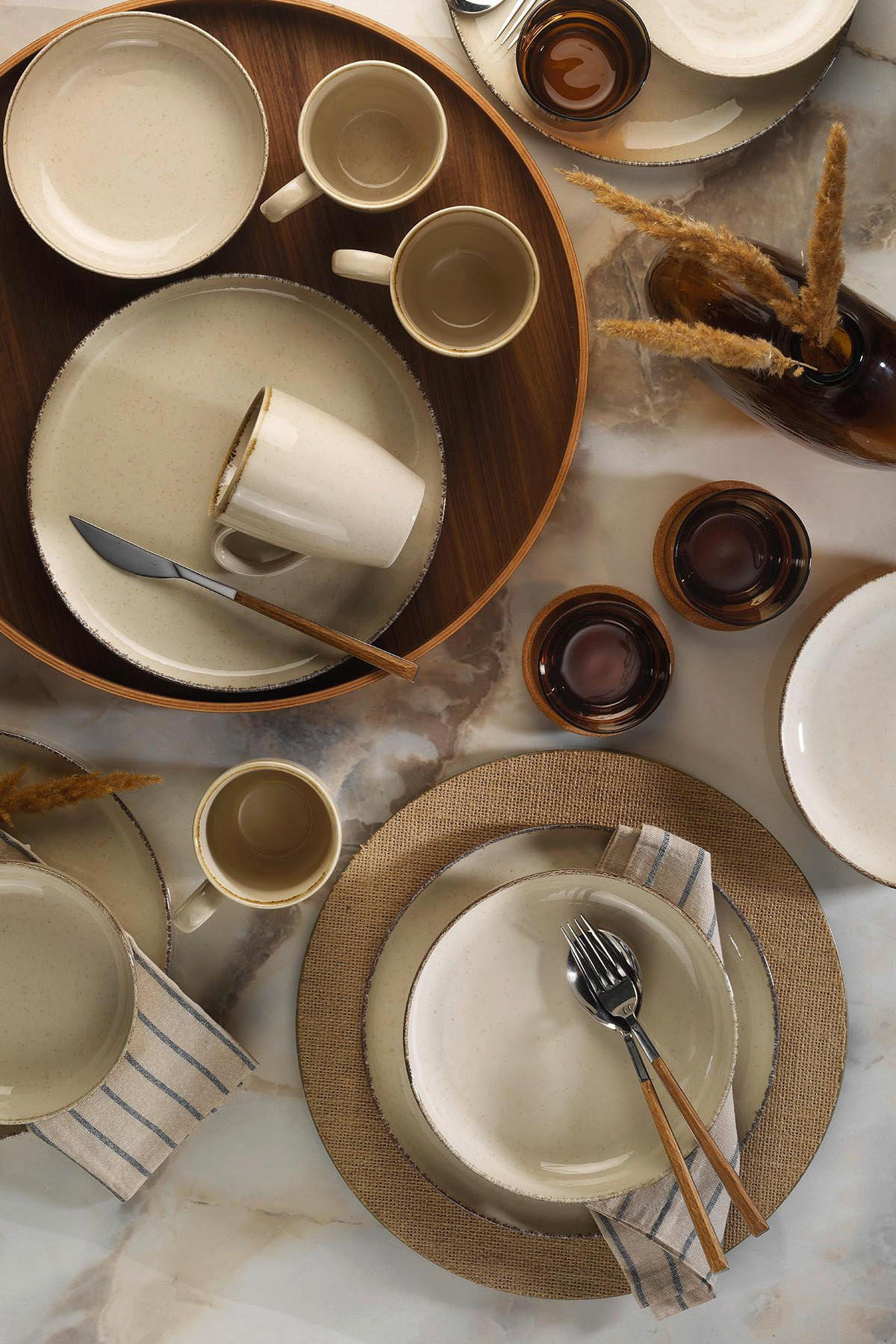 HermiaConcept Tafelservice Dirk creme Porzellan 16 tlg. Dirk - creme - HermiaConcept