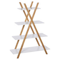 Badregal 834-272 weiß natur B/H/T: ca. 80x109x33 cm 834-272 - weiß/natur (80,00/109,00/33,00cm) - kleankin