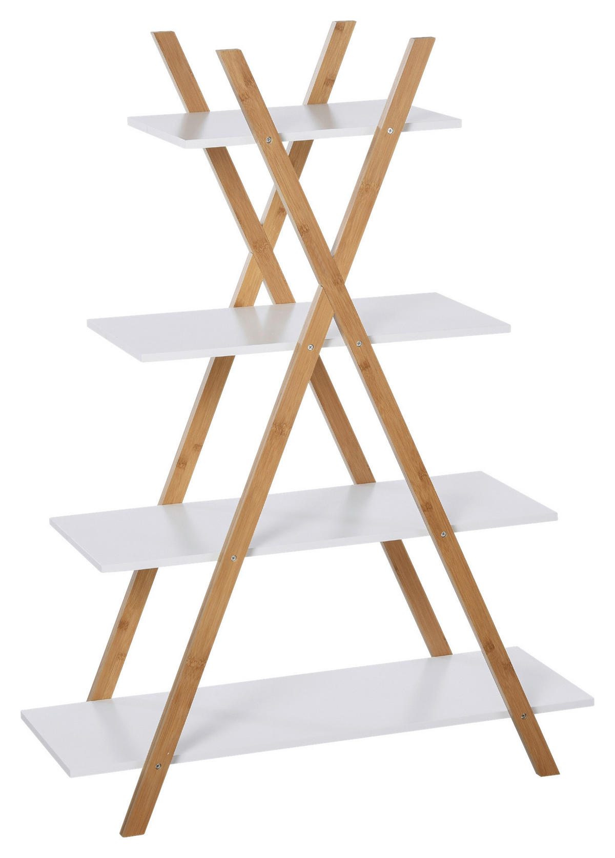 Badregal 834-272 weiß natur B/H/T: ca. 80x109x33 cm 834-272 - weiß/natur (80,00/109,00/33,00cm) - kleankin
