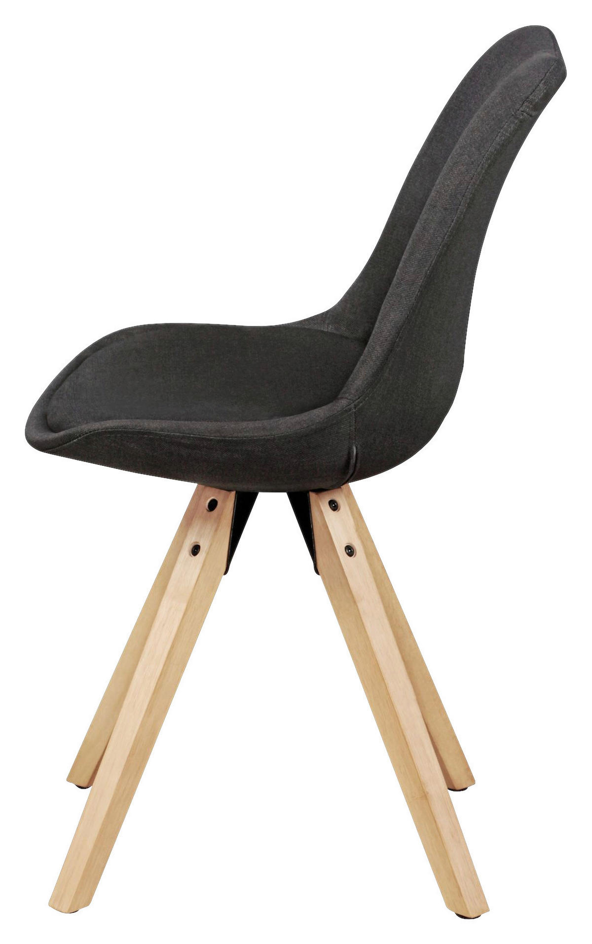Stuhl 2er-Set grau natur Stoff Echtholz B/H/T: ca. 49x87x52 cm 2er-Set - natur/grau (49,00/87,00/52,00cm) - Wohnling
