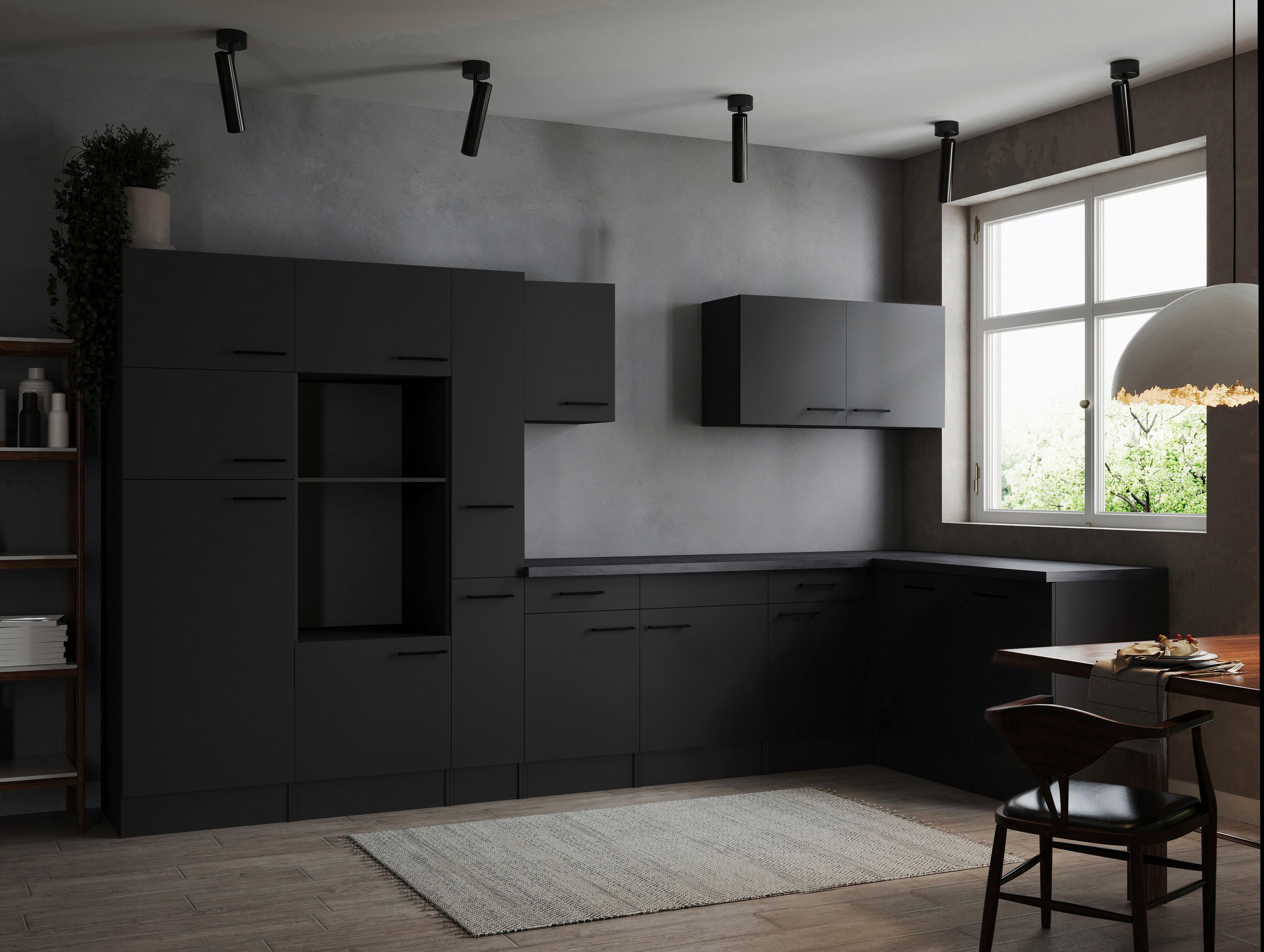 Winkelküche Oliver B/H/T: ca. 370x205x172 cm Oliver - granit/grau (370,00/205,00/172,00cm) - Respekta