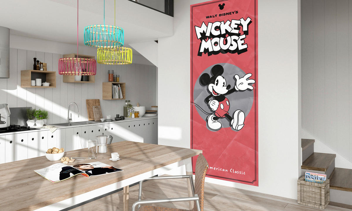 Komar Fototapete Mickey American Classic B/L: ca. 100x250 cm Mickey American Classic - (100,00/250,00cm) - Komar