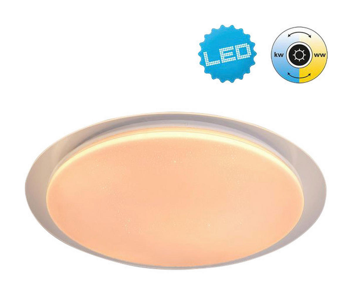 Näve Leuchten LED Deckenleuchte NV1286231 weiß silber Metall Acryl H/D: ca. 7x46 cm null 1 Brennstellen Locarno - weiß/silber (46,00/7,00cm) - Näve Leuchten