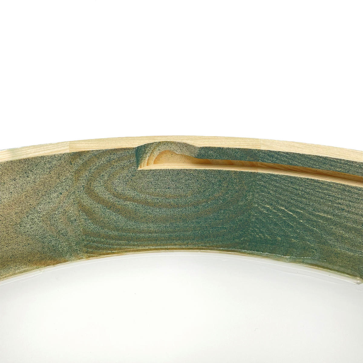 Lamkur Deckenleuchte grün hellbraun Holz Glas B/H/L: ca. 38x38x10 cm 2 Brennstellen Eveline - hellbraun/grün (10,00/38,00/38,00cm) - Lamkur