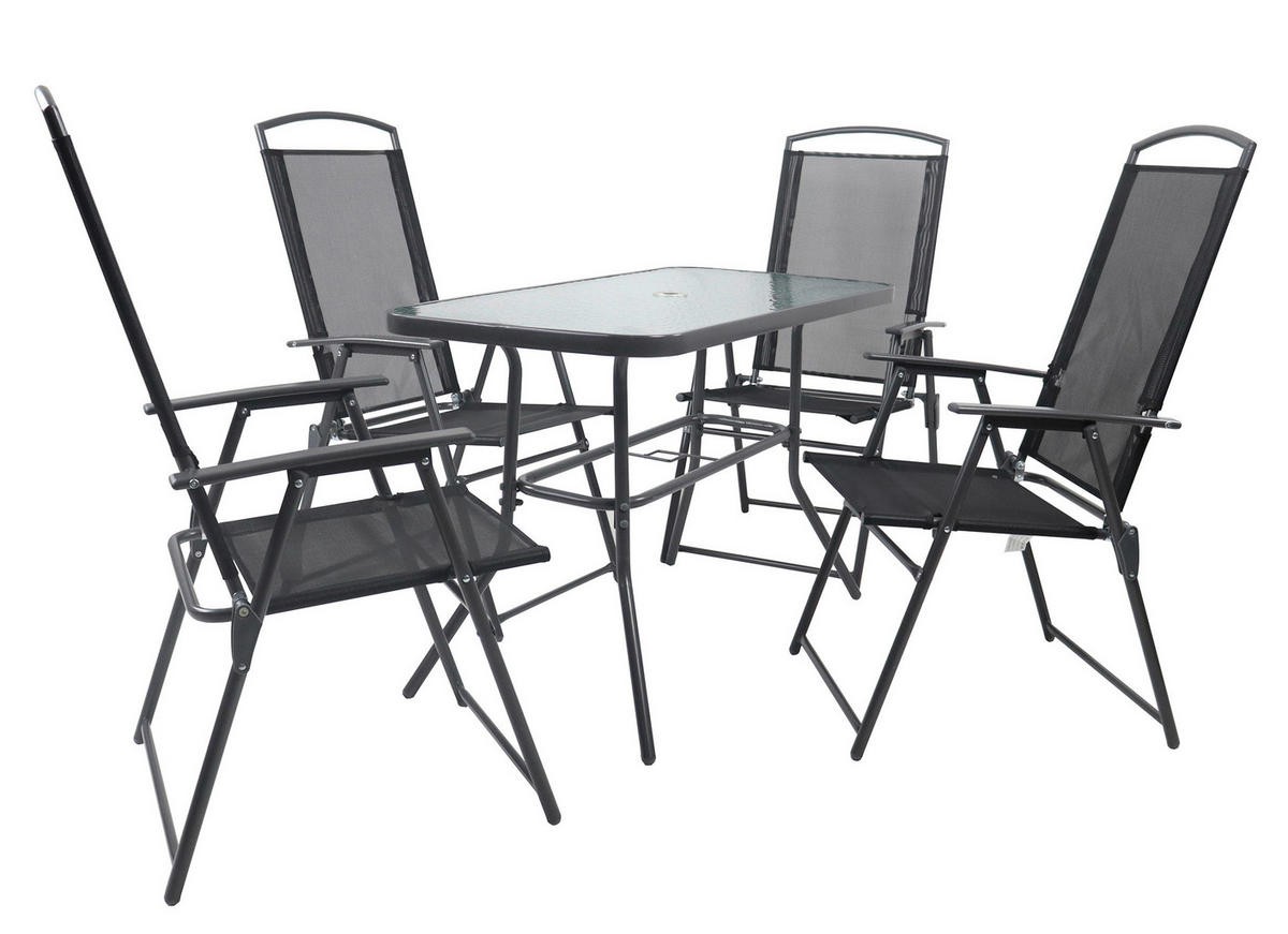 VCM Gartensitzgruppe anthrazit Stahl B/H/T: ca. 110x70x55 cm Gartensitzgruppe - anthrazit (110,00/70,00/55,00cm) - VCM