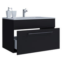 Badblock 2tlg-Badinos schwarz weiß B/H/T: ca. 80x50x46 cm 2tlg-Badinos - weiß/schwarz (80,00/50,00/46,00cm) - VCM Möbel