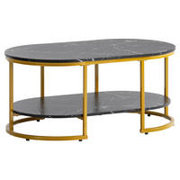Couchtisch schwarz Marmor Optik B/H/T: ca. 100x45x60 cm Couchtisch - schwarz (100,00/45,00/60,00cm) - Wohnling